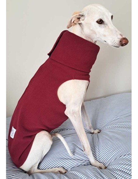 Forro polar para galgo color granate