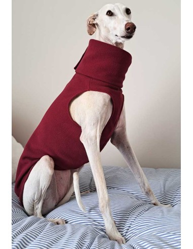 Forro polar para galgo color granate