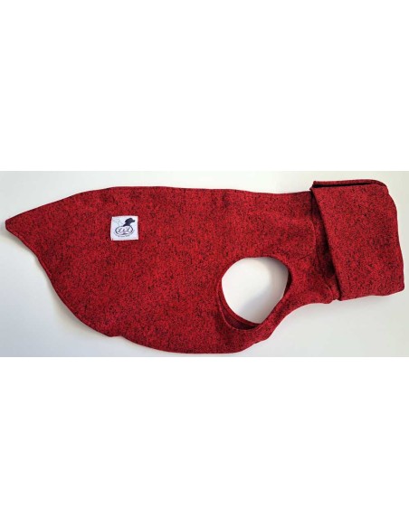 Forro polar doble para galgo color rojo