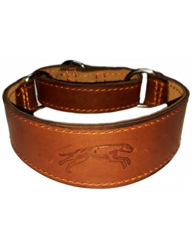 Collar para galgo en piel marrón