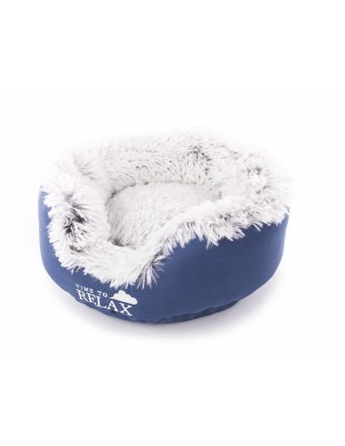 cuna para perro azul borreguillo