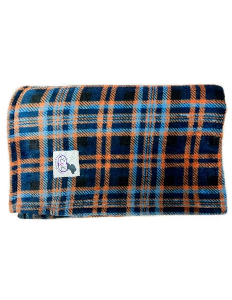 Manta de felpa para perro extrasuave cuadrados azules