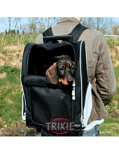 Trolley-Mochila para transporte de perros en nylon negro Trolley-Mochila para transporte de perros en nylon negro