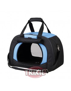 Bolso de transporte para llevar perro en poliester muy resistente, color negro y azul