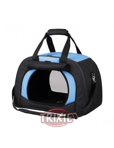 Bolso de transporte para llevar perro en poliester muy resistente, color negro y azul