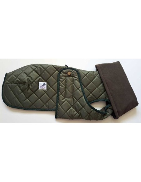 Abrigo-impermeable-acolchado-galgo-verde-forro-polar-tecnico