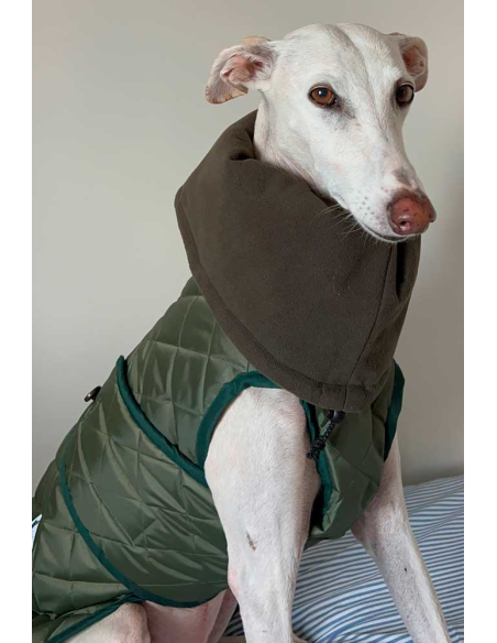 Abrigo-impermeable-acolchado-galgo-verde-forro-polar-tecnico