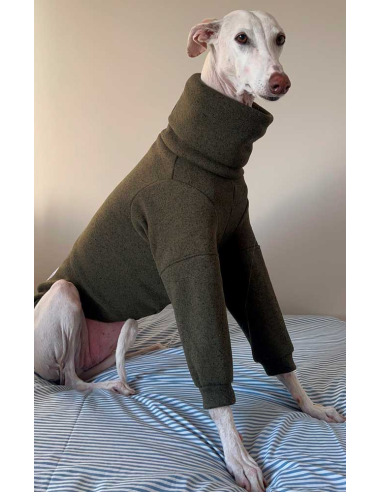 Forro polar doble para galgo color verde