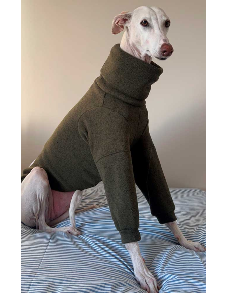 Forro polar doble para galgo color verde