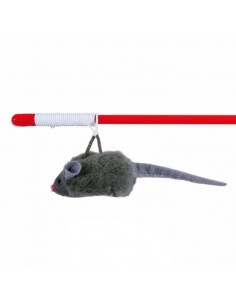 Juguete para gato caña con ratón