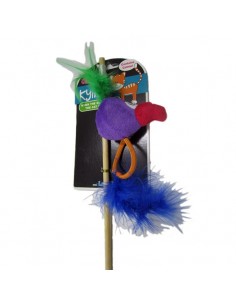 Juguete para gato caña con LORO