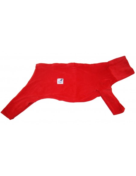 Pijama para galgo de felpa, color rojo