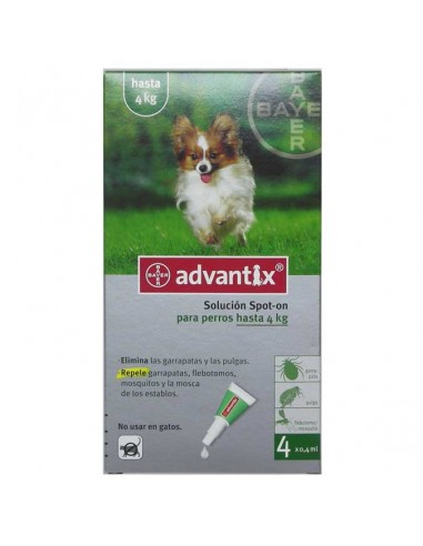 Antiparasitarios para perros - pipeta advantix para perros menores de 4Kg