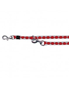 Correa para perro 3 posiciones nylon trenzado roja