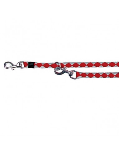 Correa para perro 3 posiciones nylon trenzado roja