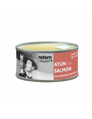 Lata para gato, atún con salmón porcentaje mínimo de atún 40 por ciento  y salmón 8 por ciento