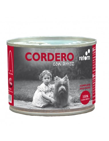 Lata comida perro a base de cordero con arroz