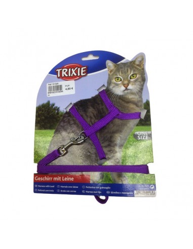 Arnes y correa para gato colores