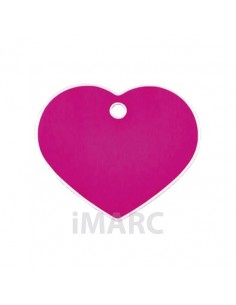 Placa identificativa para perro, corazón grande en colores