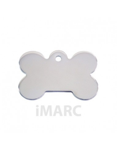 Placa identificativa para perro, hueso bañado en plata