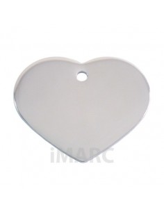 Placa identificativa para perro, corazón bañada en plata