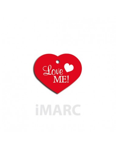 Placa identificativa para perro,  corazón decorado LOVE ME! 