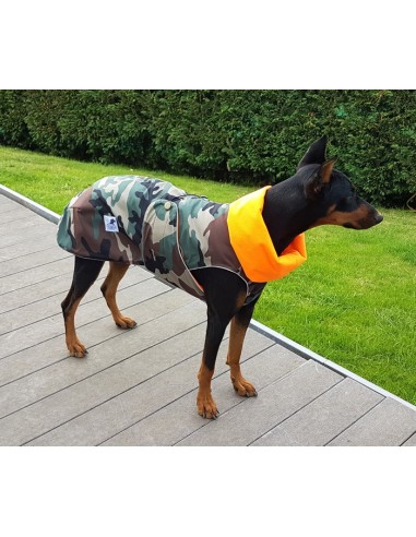 Abrigo impermeable acolchado de camuflaje para perro