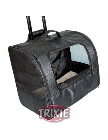 Trolley de paseo para llevar perro en poliester muy resistente, color negro