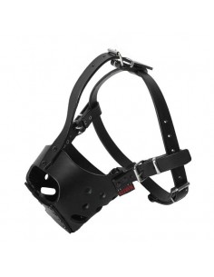 Bozal para perros cuero negro