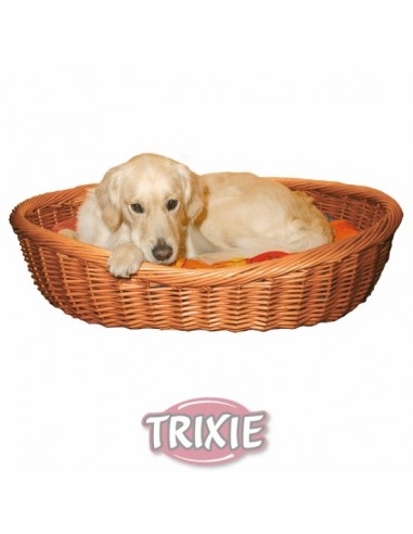 Cama para perro, cesto de mimbre