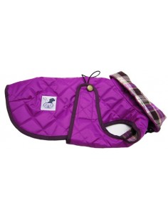 Abrigo acolchado para perros con cuello alto color Fucsia