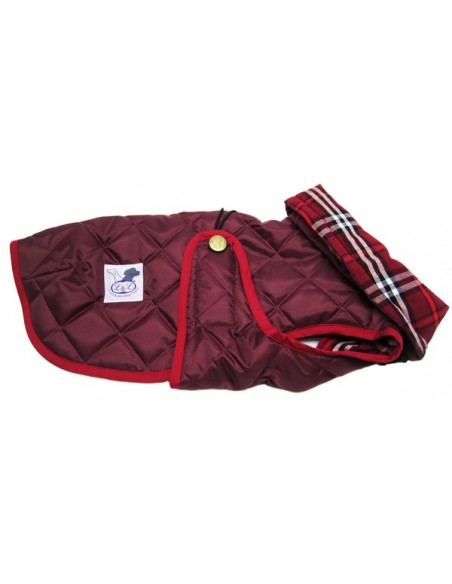 Abrigo acolchado para perros con cuello alto color Granate Abrigo acolchado para perros con cuello alto color Granate