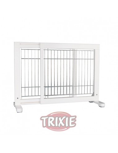 Barrera extensible blanca para puertas y escaleras