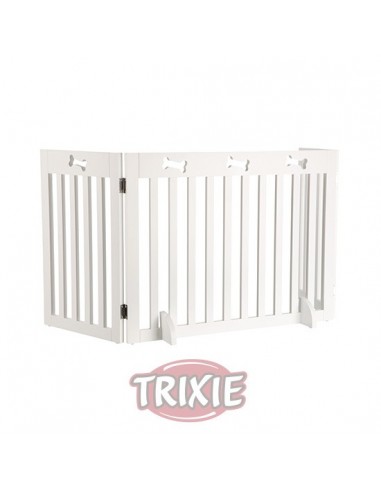 Barrera ajustable blanca para puertas y escaleras