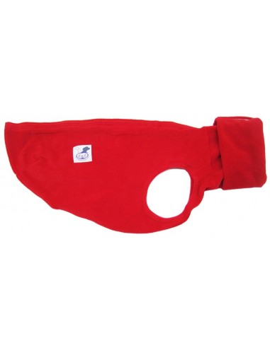 Ropa para perro forro polar para whippet color rojo