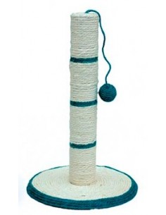 Rascador para gatos poste cuerda blanco y azul