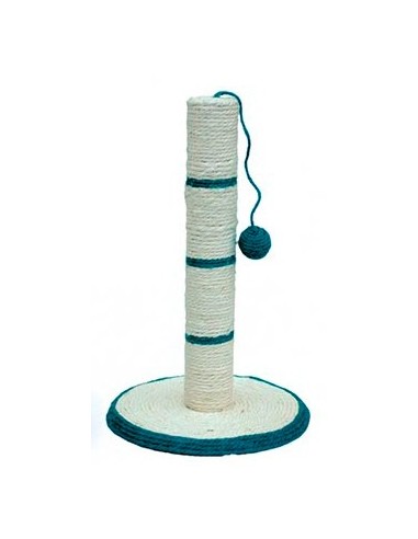 Rascador para gatos poste cuerda blanco y azul