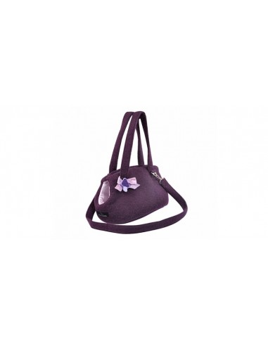 Bolso para transporte de perros en lana color vino