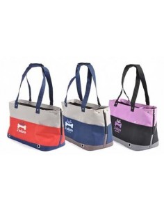 Bolso para transporte de perros en tela colores combinados