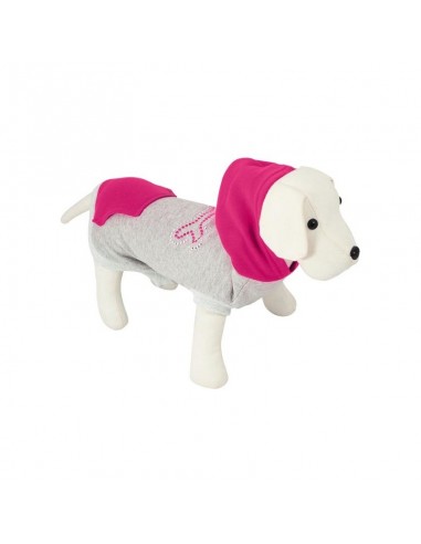 Sudadera para perro modelo Gloss Bone en gris y rosa