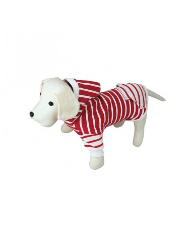 Sudadera para perro modelo Nautic en blanco y rojo