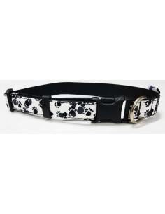 Collar para perro loneta con huellas de perro