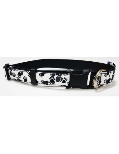 Collar para perro loneta con huellas de perro