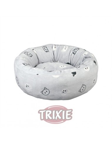 Cuna para gato de tela muy suave, reversible, color gris