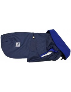 Abrigo impermeable azul marino con forro polar técnico para perro