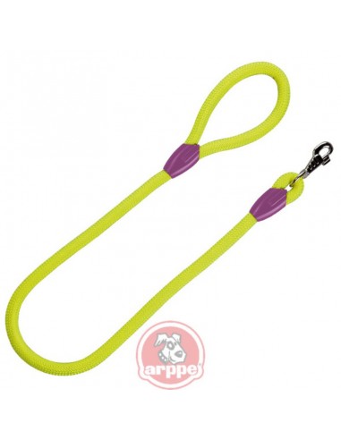 Correa para perro cordón tipo cuerda verde fluor