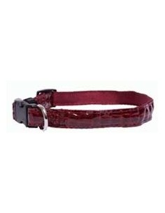Collar para perro granate imitación piel