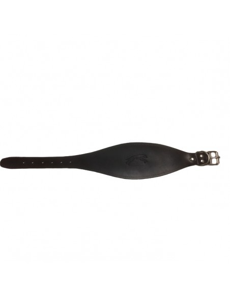 Collares galgos piel flor ancho marrón