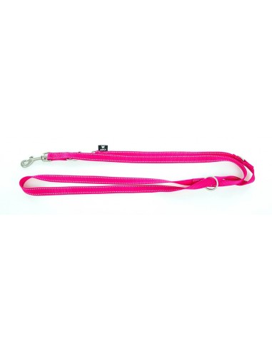 Correa para perro 3 posiciones en nylon rosa fluor