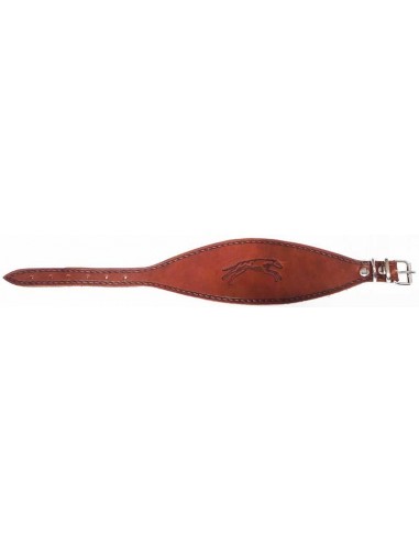 Collar para piccolo en piel flor ancho marrón